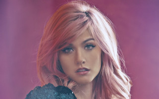 Pink hair black dress portrait - pink hair free wallpaper for desktop