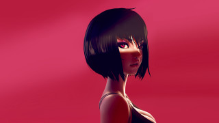 Woman short bobble black dress - cgstudio free wallpaper