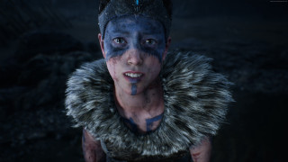 Woman blue makeup fur collar - unreal engine free wallpaper