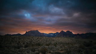 Mountain range cloudy sky bushes - a few bush free wallpaper