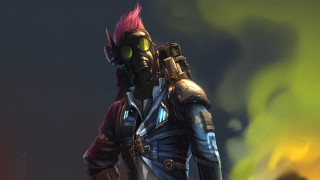 Futuristic redhair goggles fire cyberpunk - a character free wallpaper