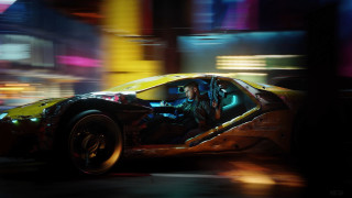 Night driving cyberpunk car pilot - retrofuturism free wallpaper