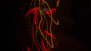 Neon person red face movement - apelle free wallpaper