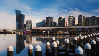 City skyline bridge river mountains 2 - anson maddock free wallpaper