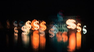 Blurry lit sign dollar fire - deep free wallpaper