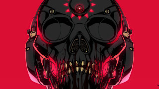 Skull helmet cyberpunk psychedelic red - a helmet free wallpaper