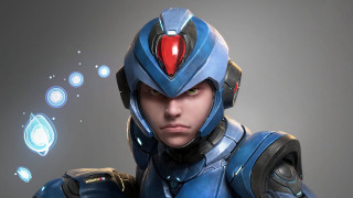 Blue suit helmet red eye - a blue suit free wallpaper