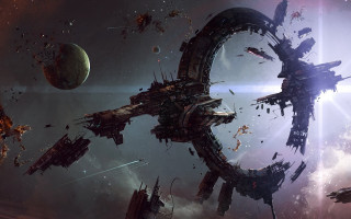 Sci fi aurora planet galaxy - darek zabrocki free wallpaper