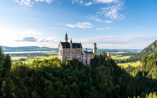 Castle forest lake sky matte - a lake in the background free wallpaper