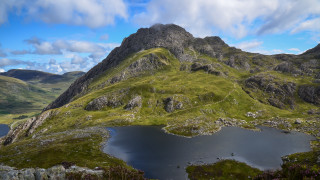 Mountain lake forest clouds sky 17 - zenith view free wallpaper