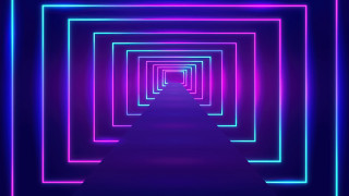 Long tunnel neon lights retrofuturism - retrofuturism free wallpaper