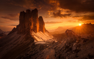 Mountain range sunset clouds rocks - a few rock free wallpaper