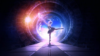 Woman tunnel ballerina hologram rossdraws - the end of it free wallpaper for desktop