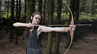 Woman black dress forest archer - aileen eagleton free wallpaper