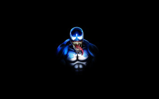 Creepy demon face glowing eyes - digital art free wallpaper for desktop