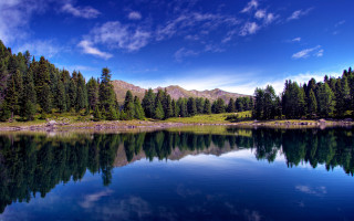 Lake mountains trees blue sky 21 - edi rama free wallpaper