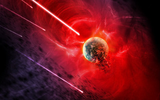 Red black space star blackhole - a black hole free wallpaper