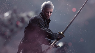 Snowy sword man aurora night - unreal engine 5 quality free wallpaper