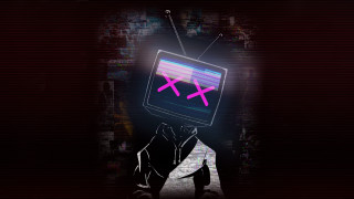 Tv head neon x cyberpunk - a tv free wallpaper