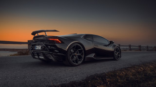 Black sports car surfboard sunset - dark night free wallpaper for desktop