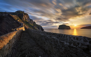 Stone wall sunset rock outcropping - a stone wall free wallpaper for desktop