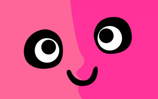 Pink black face yandere mustache - derf free wallpaper for desktop