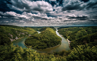 River forest clouds horizon nature - the middle of the forest free wallpaper for desktop