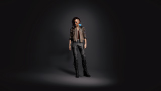 Woman leather jacket boots dark - tech wear free wallpaper