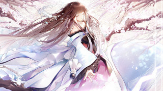 Alice prin white dress sword - long hair and a sword free wallpaper