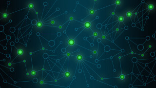Dark green dots lines blue - a wireframe diagram free wallpaper
