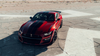 Red sports car black stripe 2 - hood free wallpaper