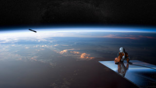 Space astronaut earth bird ledge - over the earth free wallpaper