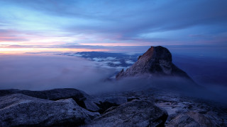 Mountain peak cloudy sky sunset - sky in the background free wallpaper