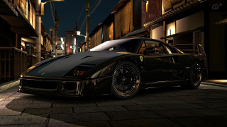 Black sports car city street 5 - dark night free wallpaper