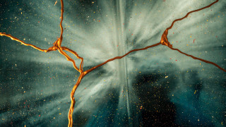 Branches gold sprinkles blue abstract - abstract expressionism free wallpaper for desktop