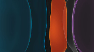 Colored shapes white border blue - the edge free wallpaper