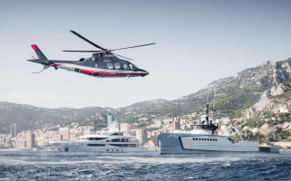 Helicopter boat city mountain water - a helicopter free wallpaper