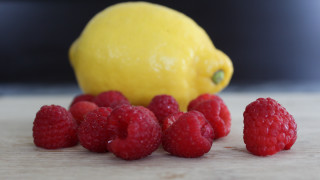 Lemon raspberries still life food - the table next free wallpaper