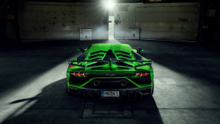 Green sports car parking garage - a green sports car free wallpaper