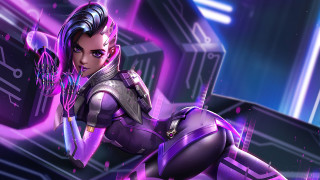 Futuristic woman neon sword cyberpunk 2 - a futuristic setting free wallpaper