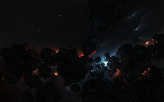 Dark space rocks bright light - a bright light in the distance free wallpaper