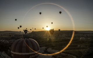 Hot air balloons sunset valley - hot air balloon free wallpaper