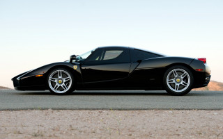 Black sports car desert sky 2 - the side of the road in the desert free wallpaper