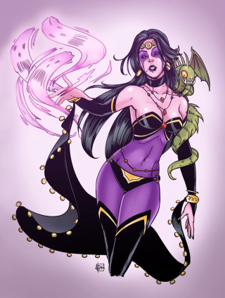 Purple dragon woman fantasy mtg - the gathering artwork free wallpaper