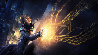 Futuristic woman glowing object magic - glowing free wallpaper