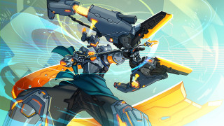 Futuristic robot gun mecha glowing - mecha free wallpaper