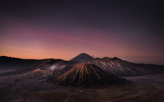 Mountain peak purple sky stars - a mountain free wallpaper