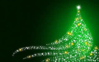 Green christmas tree gold white - white star free wallpaper for desktop