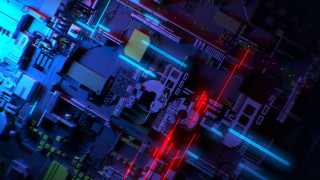 Cyberpunk processor neon cityscape jetblack - cinema 4 d free wallpaper