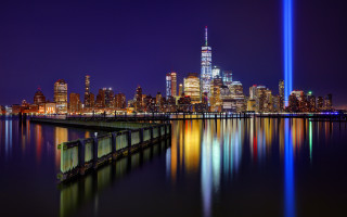 City skyline rainbow bridge train - a train free wallpaper